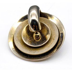 Vintage Graduated Concentric Circles Brooch, Gold Tone Atomic Mod Space Age Pin